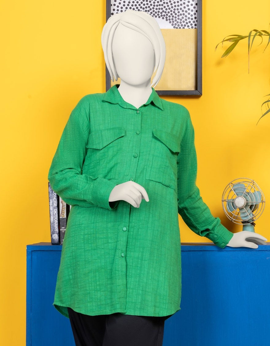 J. GREEN KHADDAR SOLID KURTI