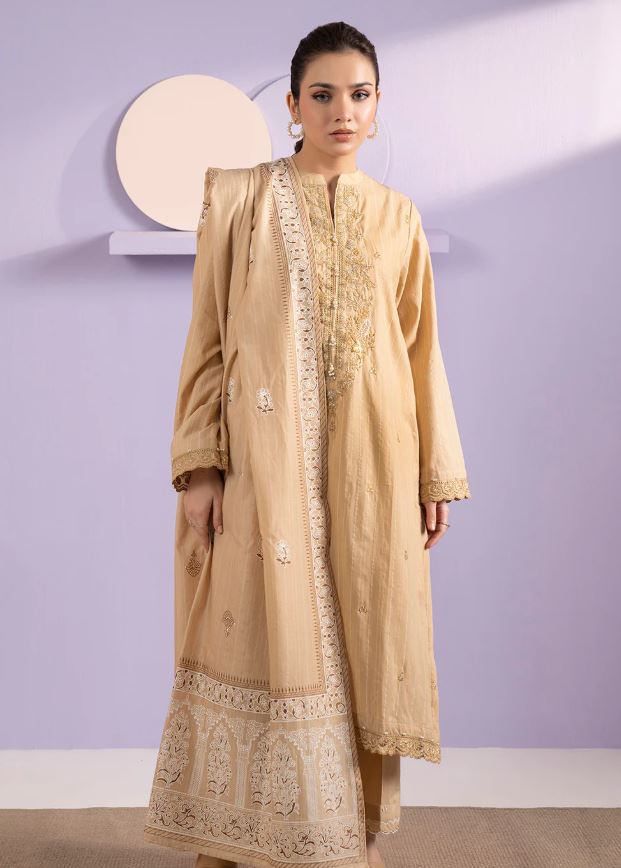 ZELLBURY EMBROIDERED KURTA DUPATTA TROUSER-LAWN