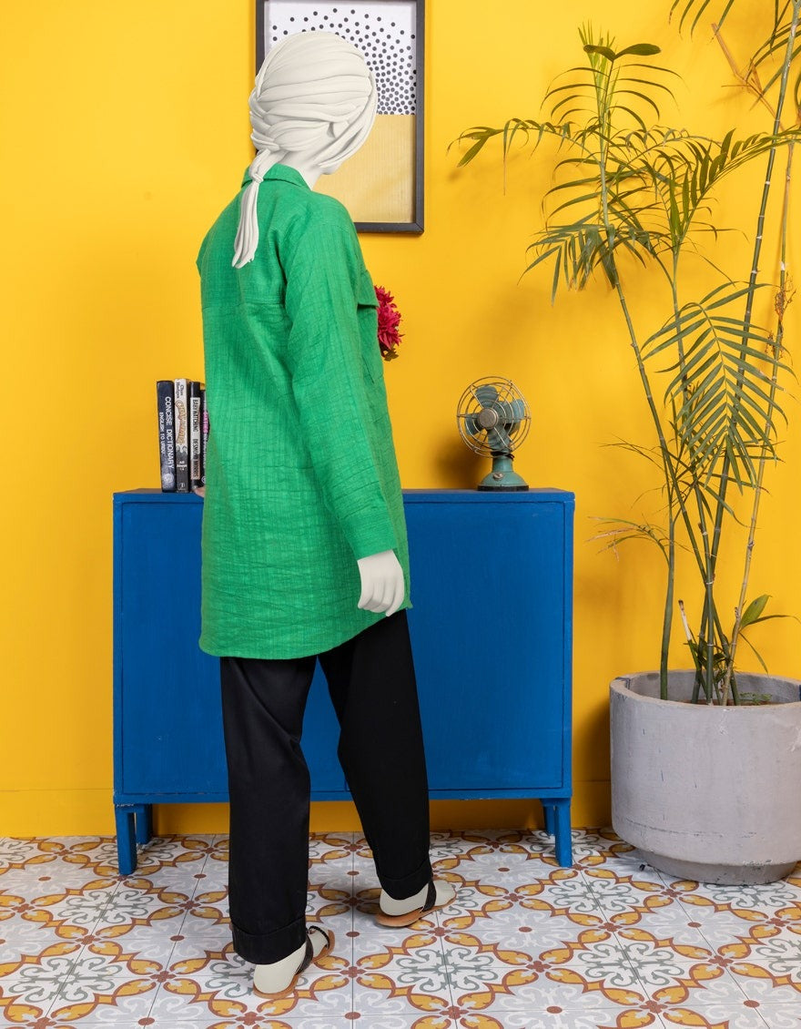 J. GREEN KHADDAR SOLID KURTI