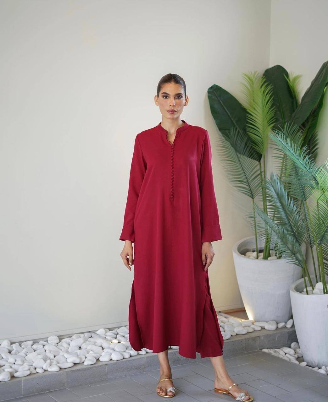 Elegant Maroon Long Coord Set