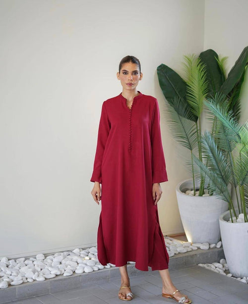 Elegant Maroon Long Coord Set