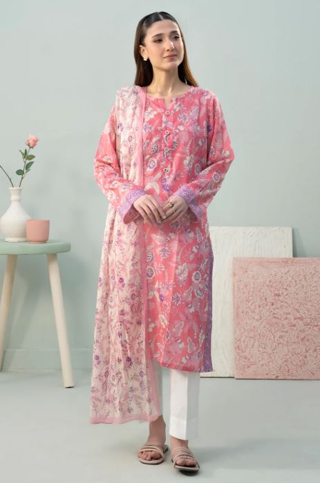 ZELLBURY PRINTED KURTA DUPPATA-FLORAL-LAWN