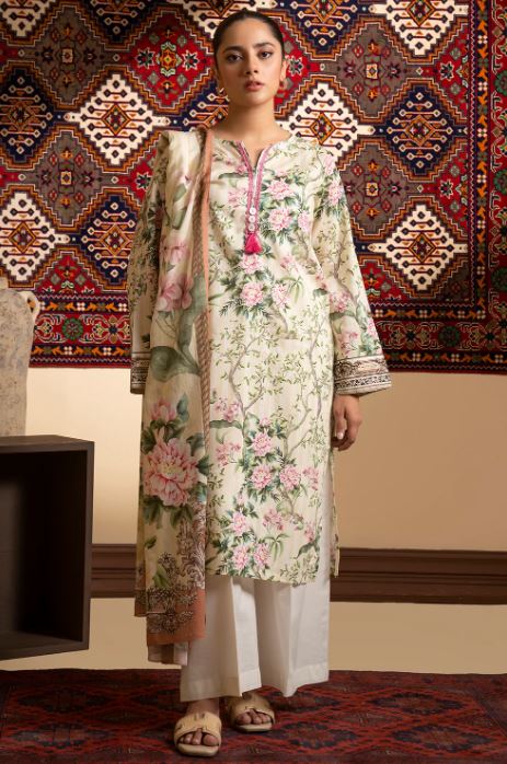 ZELLBURY PRINTED KURTA DUPATTA-FLORAL-LAWN