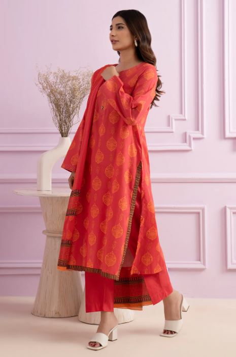 ZELLBURY PRINTED KURTA DUPPATA TROUSER-LAWN