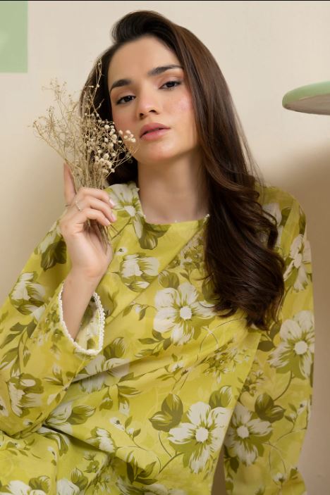 ZELLBURY PRINTED COORD-SET-OLIVE-LAWN