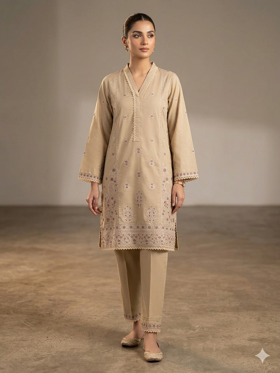 Image 2-Piece Embroidered