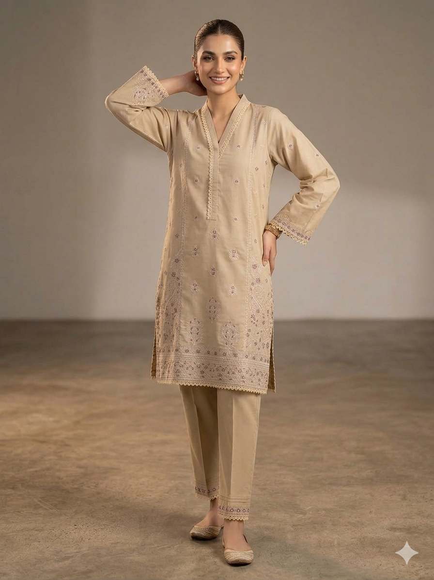 Image 2-Piece Embroidered