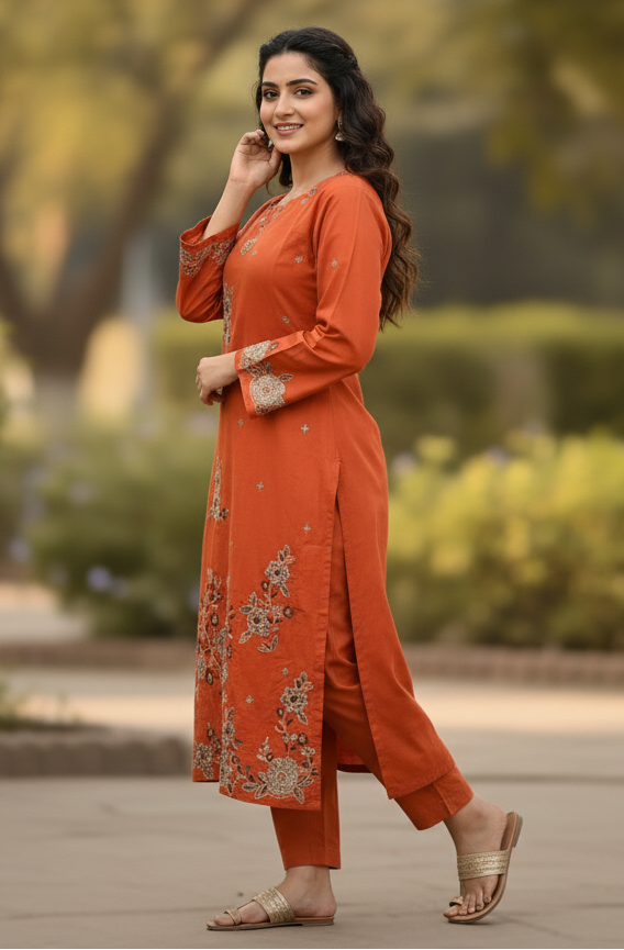 Image Kurti Embroidered