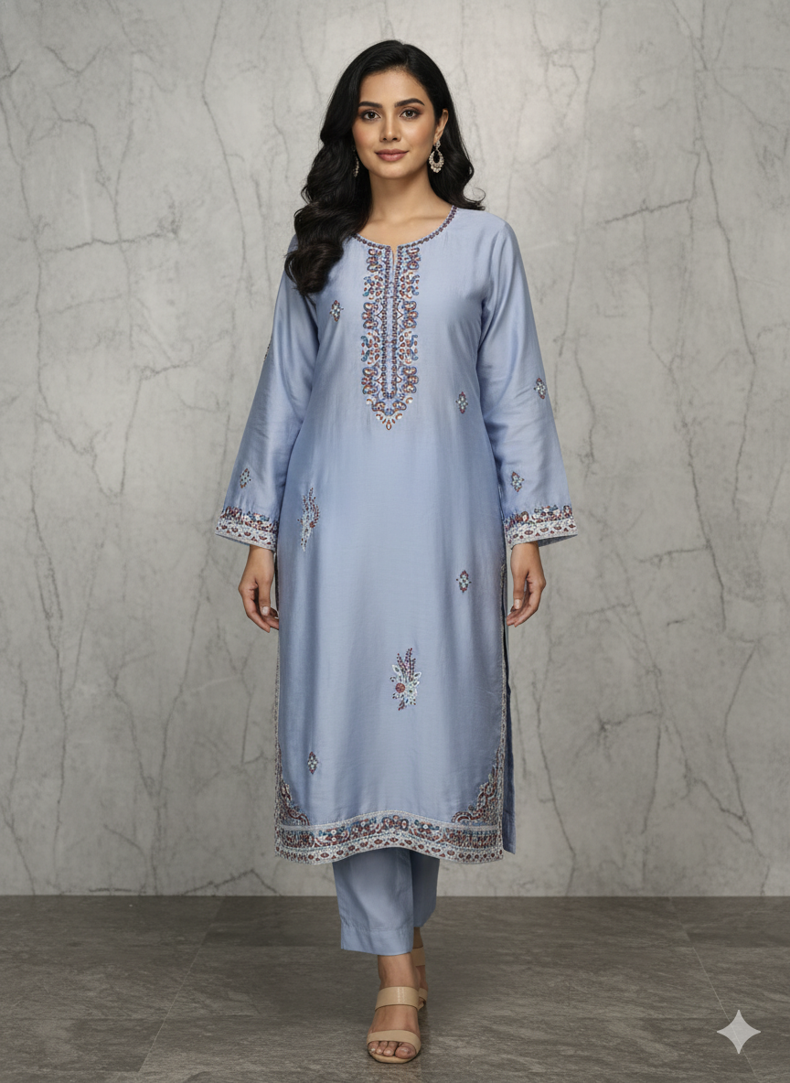 Image 2-Piece Embroidered