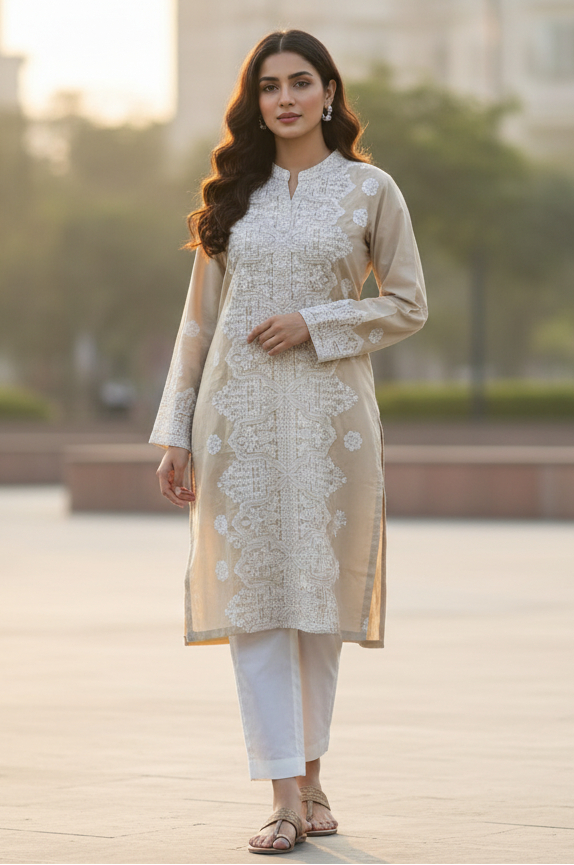 Image Kurti Embroidered
