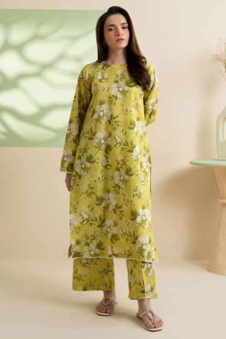 ZELLBURY PRINTED COORD-SET-OLIVE-LAWN