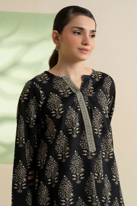 ZELLBURY PRINTED KURTI-BLACK-LAWN