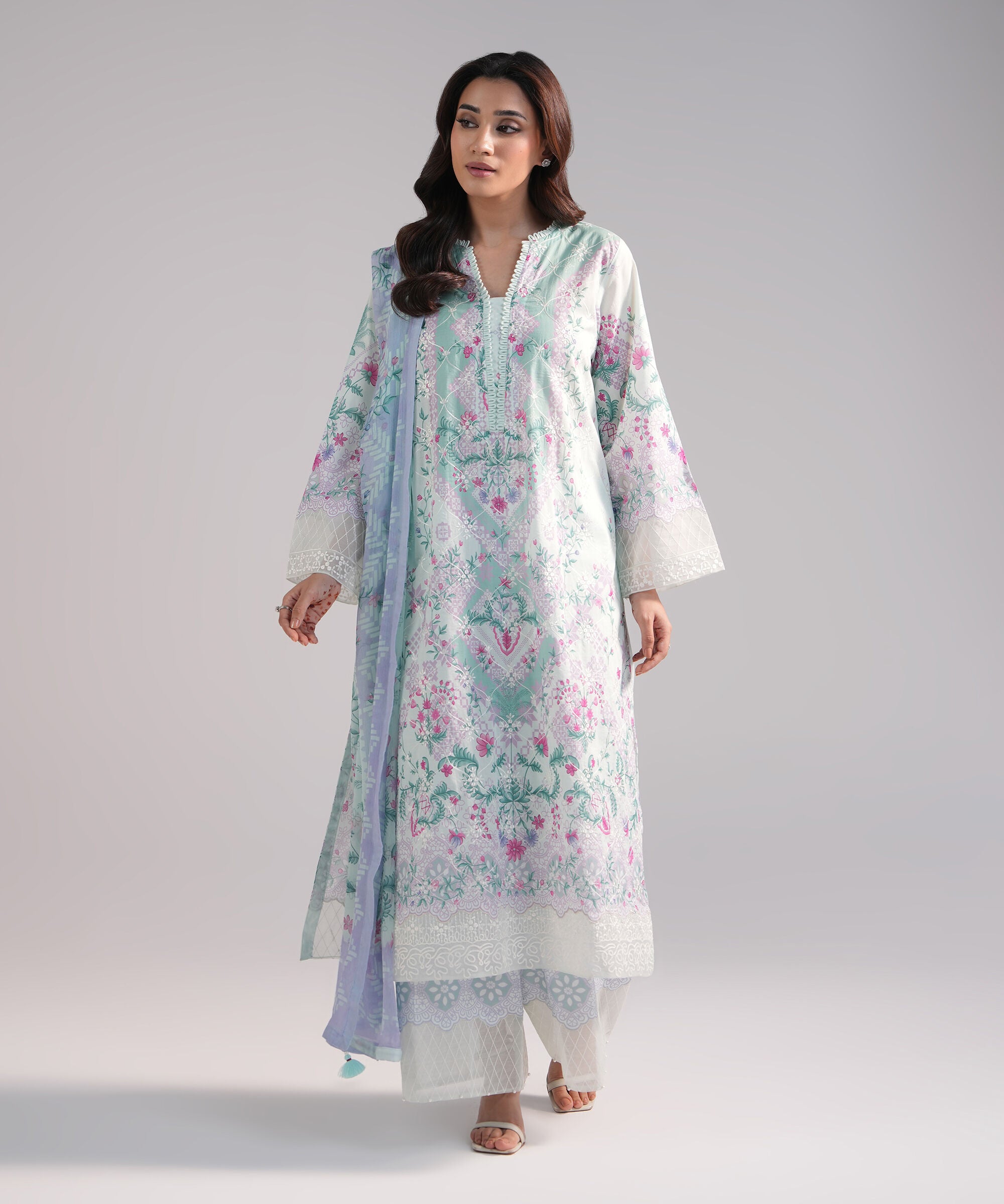 Sapphire 3 Piece Embroidered Lawn Suit
