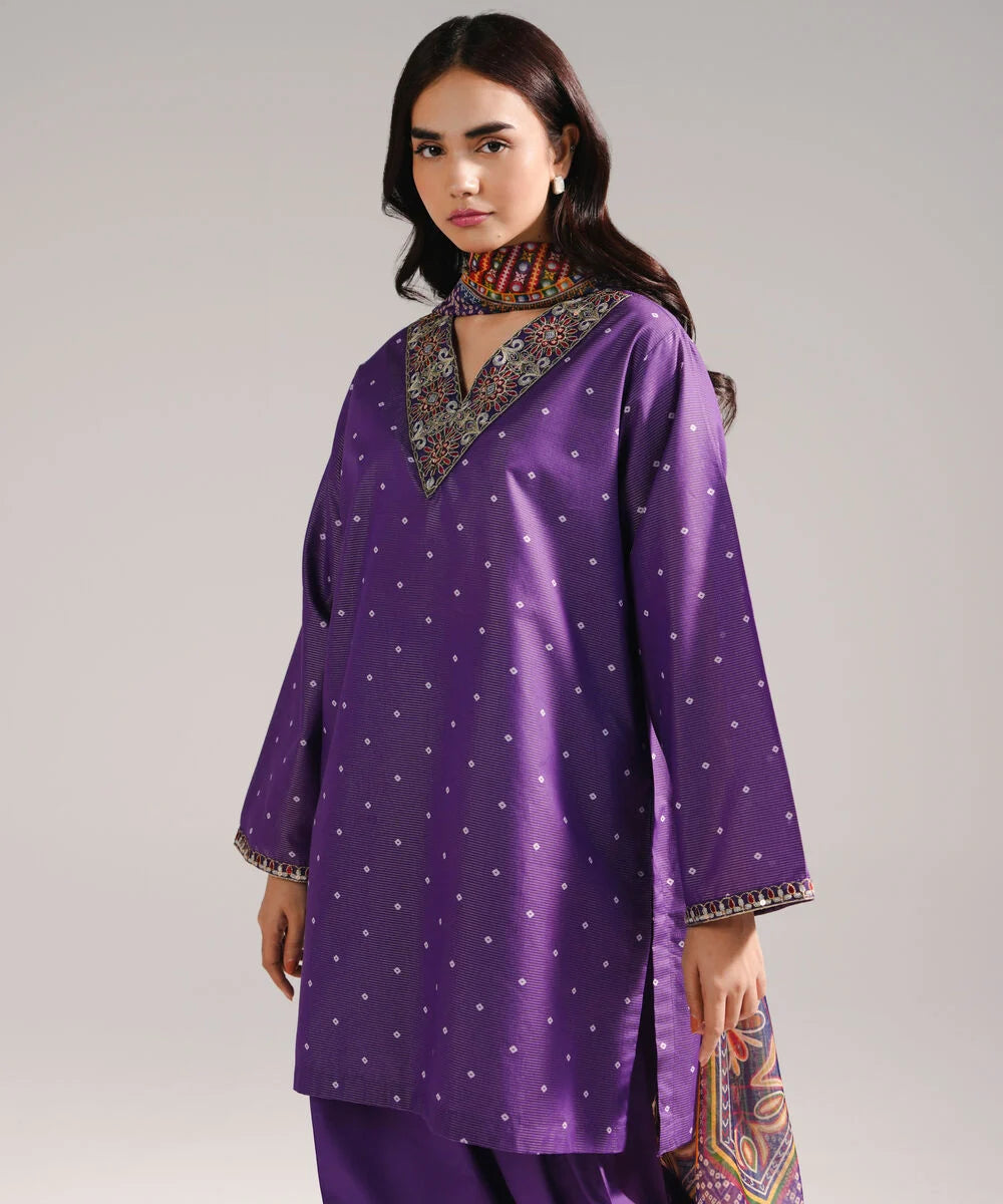 Sapphire 3 Piece - Embroidered Zari Lawn Suit