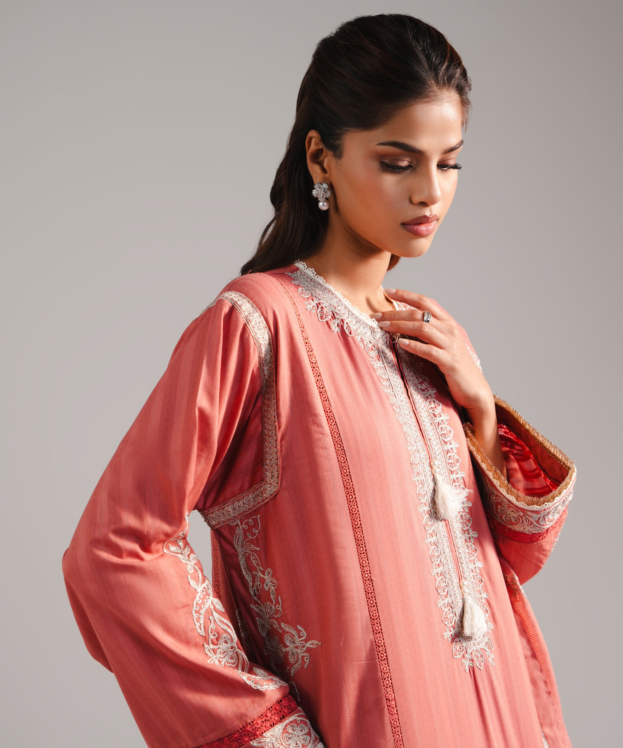Sapphire 3 Piece - Embroidered Leno Kara Suit
