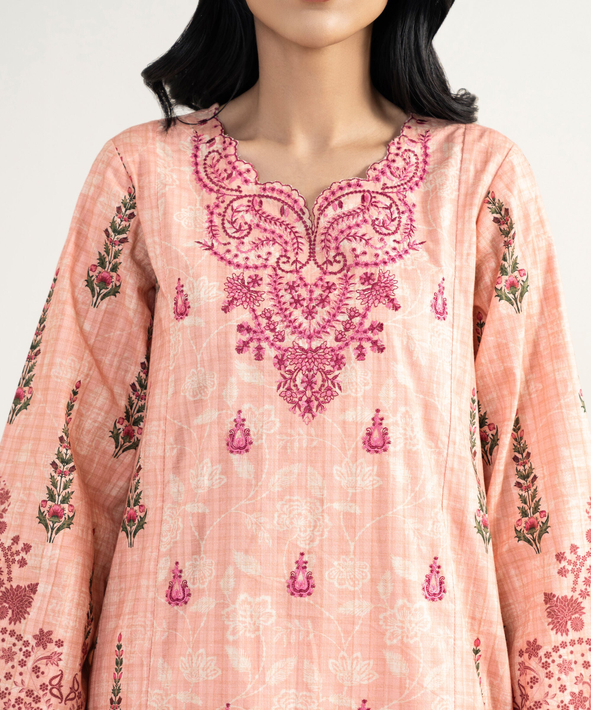 Sapphire 3 Piece - Embroidered Cotton Suit