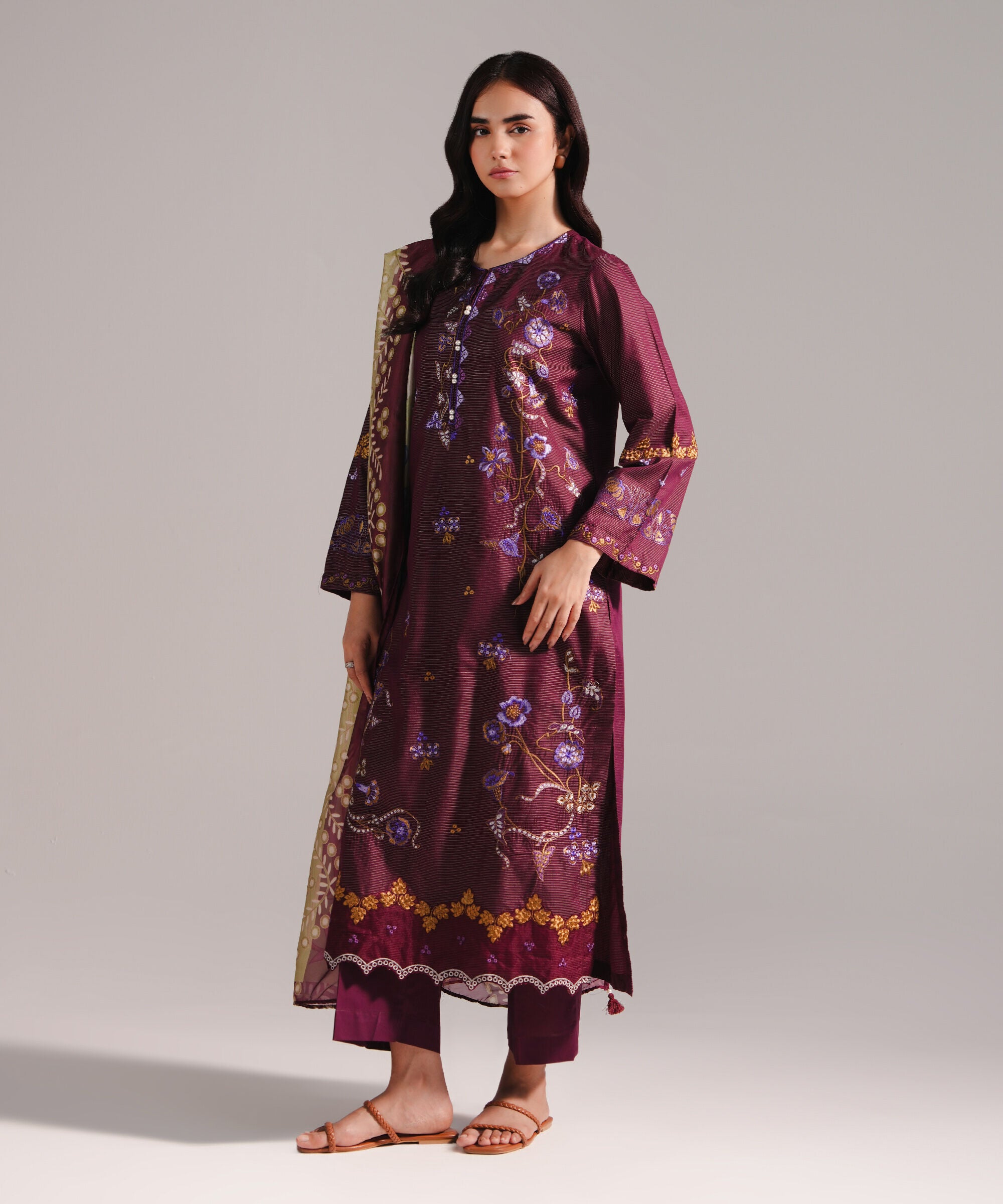 Sapphire 3 Piece-Embroidered Lawn Suit