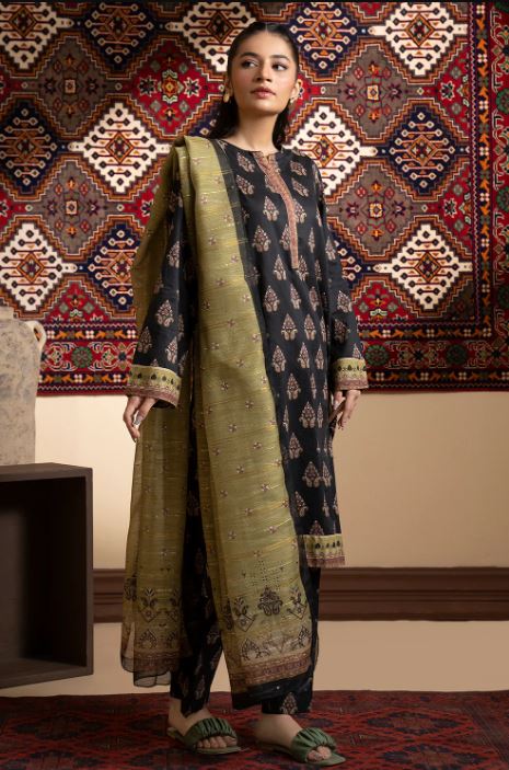 ZELLBURY KURTA TROUSER DUPATTA PRINTED-LAWN