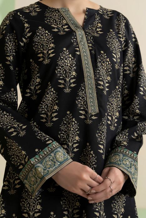 ZELLBURY PRINTED KURTI-BLACK-LAWN