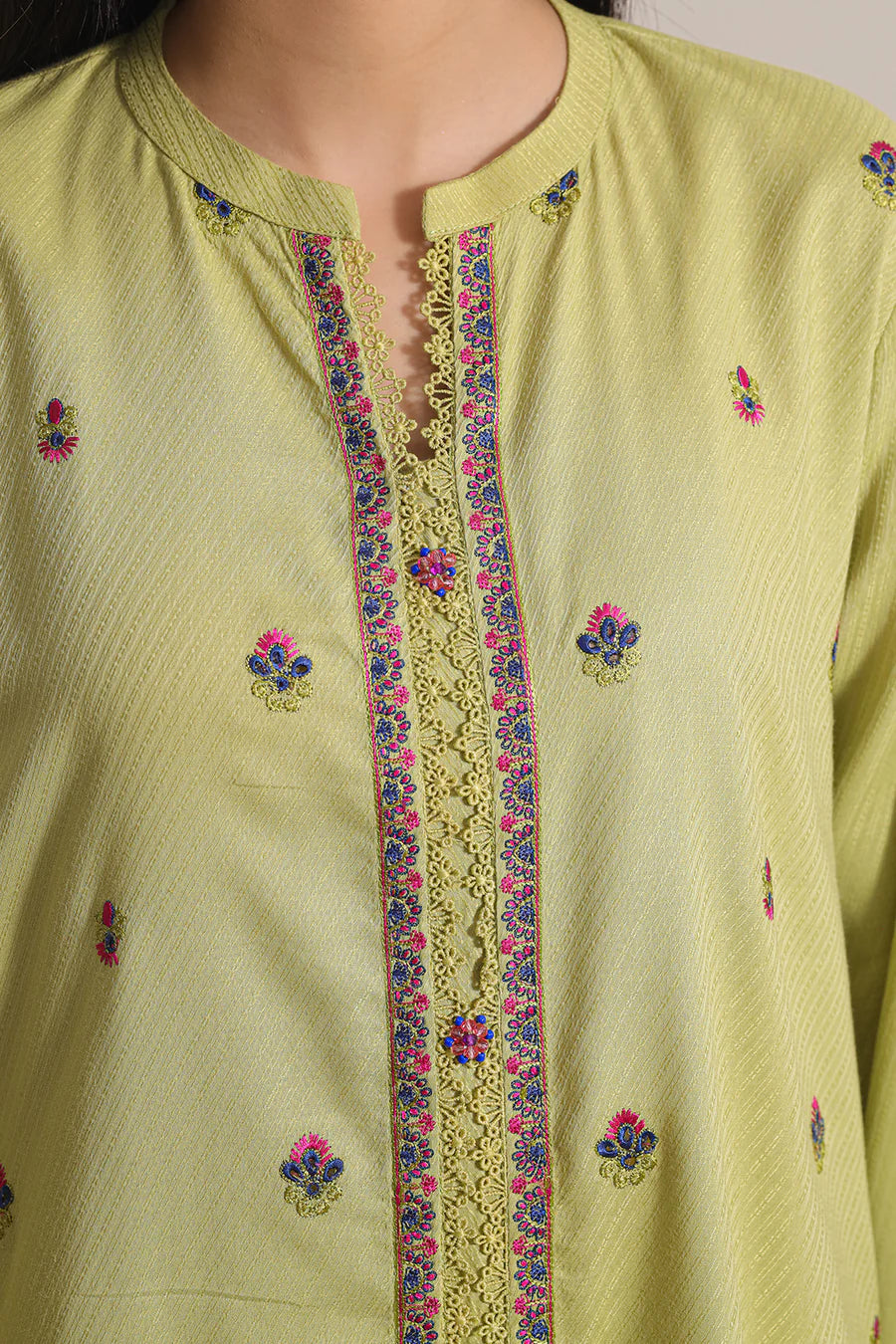 Embroidered Cotton Jacquard Stitched 3 Piece