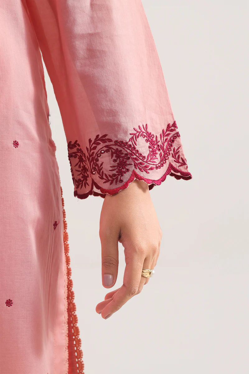 Saya | Solid Embroidered Cotton Stitched 2 Piece (Shirt/Trouser)