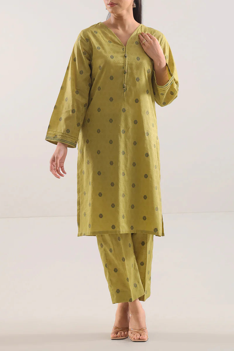 Saya | Cotton Jacquard Stitched 2 Piece (Shirt/Trouser)