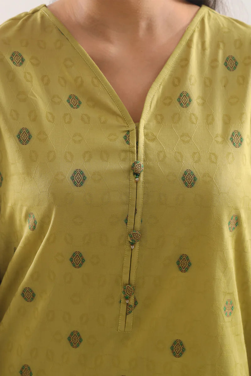 Saya | Cotton Jacquard Stitched 2 Piece (Shirt/Trouser)