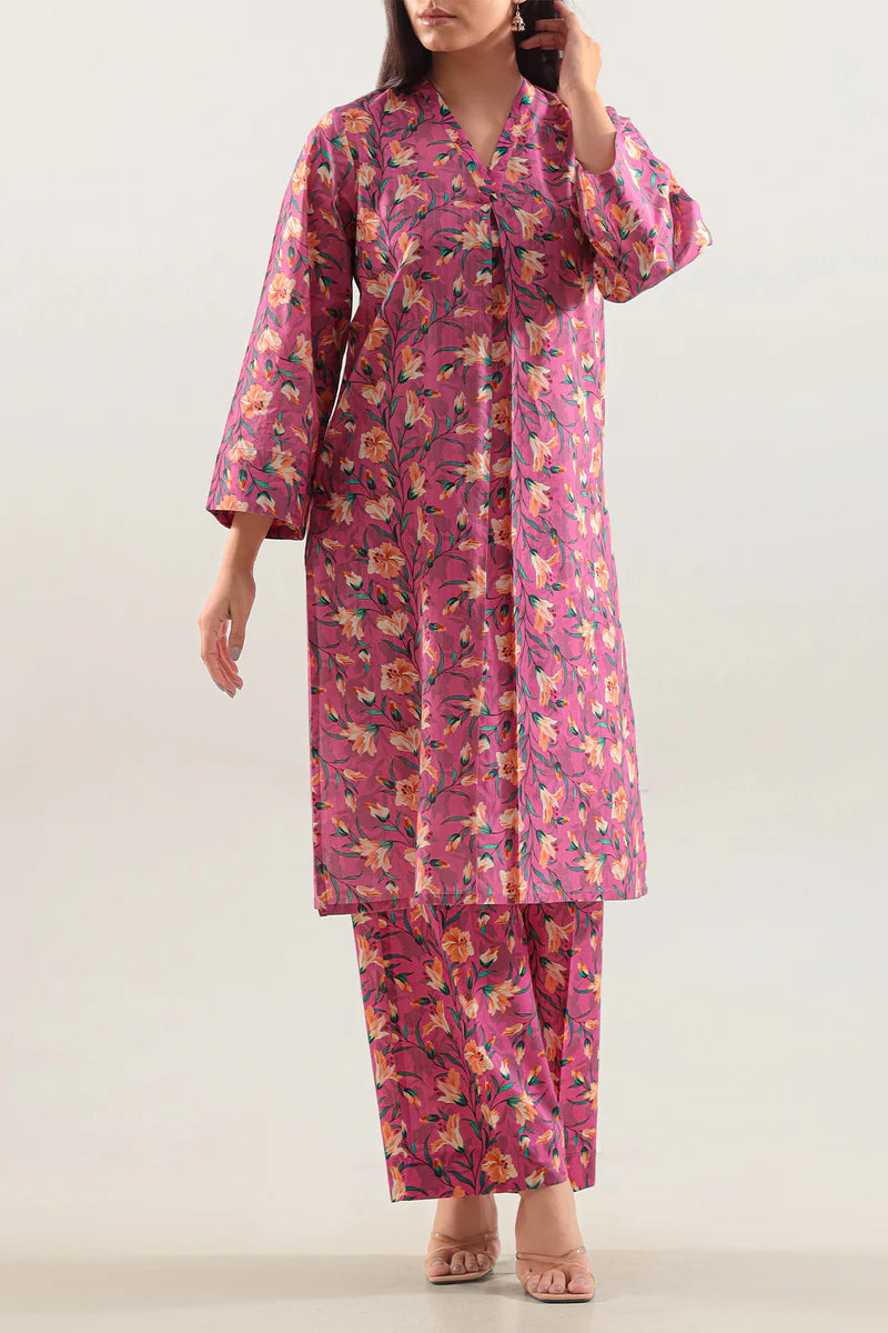 Saya | Printed Strip Lawn Stitched 2 Piece (Shirt/Trouser)