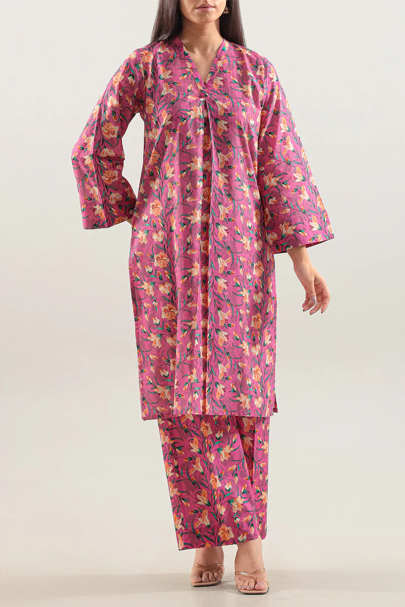 Saya | Printed Strip Lawn Stitched 2 Piece (Shirt/Trouser)
