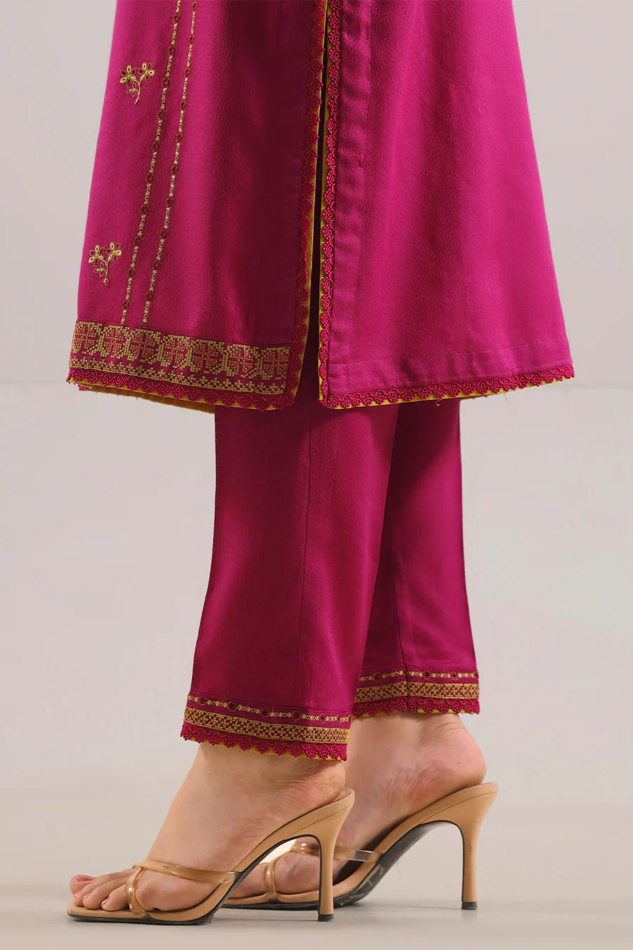 Luxury Pret Embroidered Cotton Jacquard Stitched 3 Piece