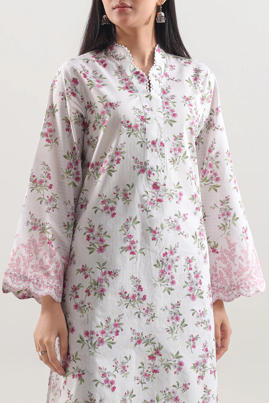 Saya | Printed Strip Lawn Stitched 2 Piece (Shirt/Trouser)