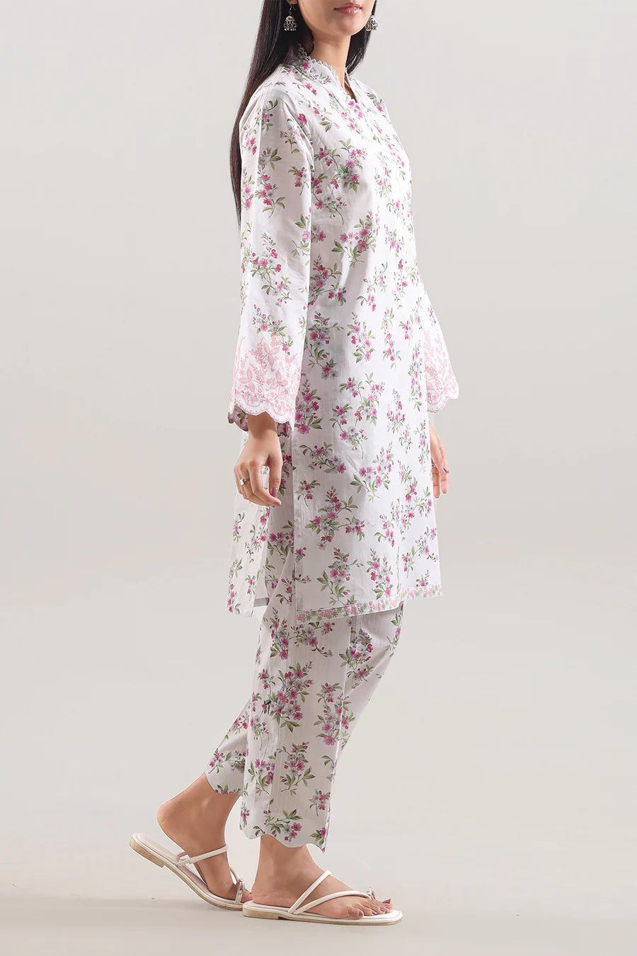 Saya | Printed Strip Lawn Stitched 2 Piece (Shirt/Trouser)