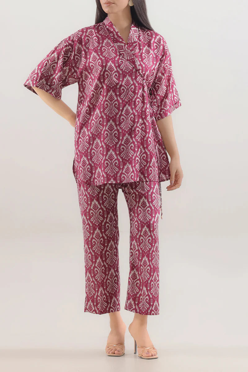 Saya | Printed Silk Touch Stitched 2 Piece (Shirt/Trouser)