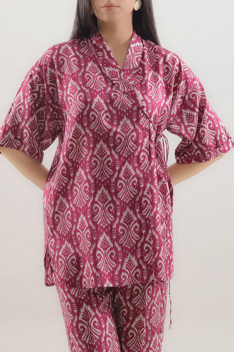 Saya | Printed Silk Touch Stitched 2 Piece (Shirt/Trouser)