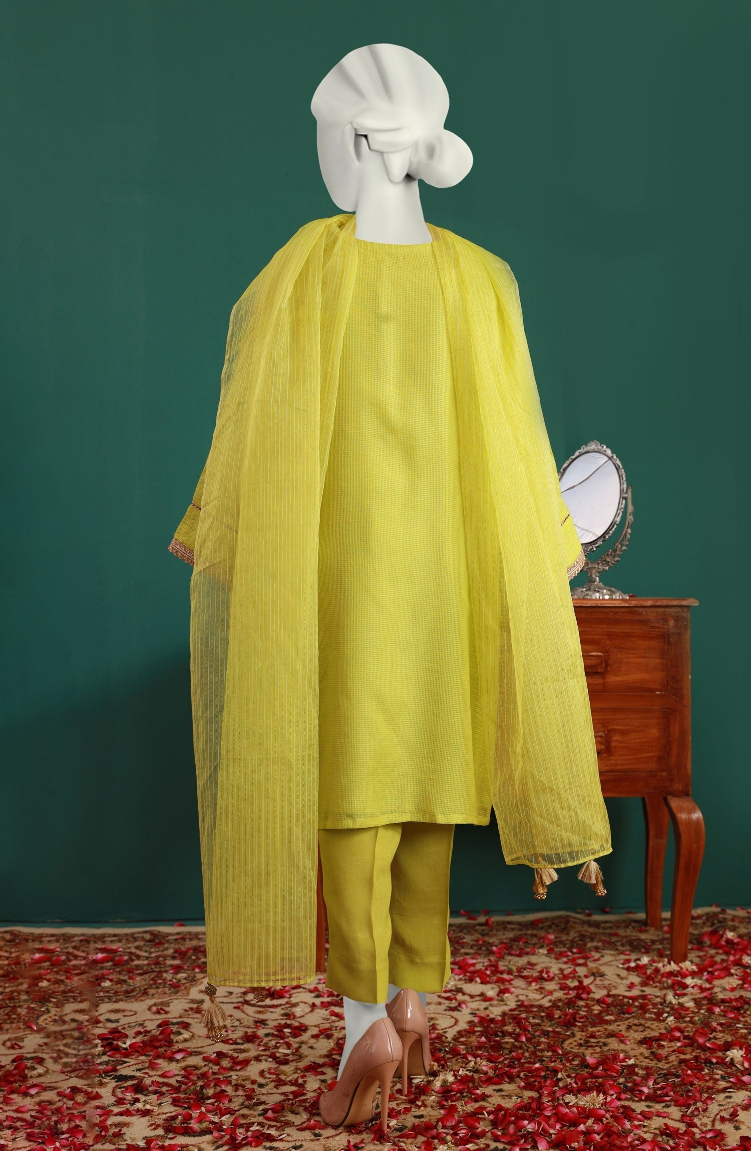 MTJ FESTIVE CYBER LIME STITCHED 3PC SUIT
