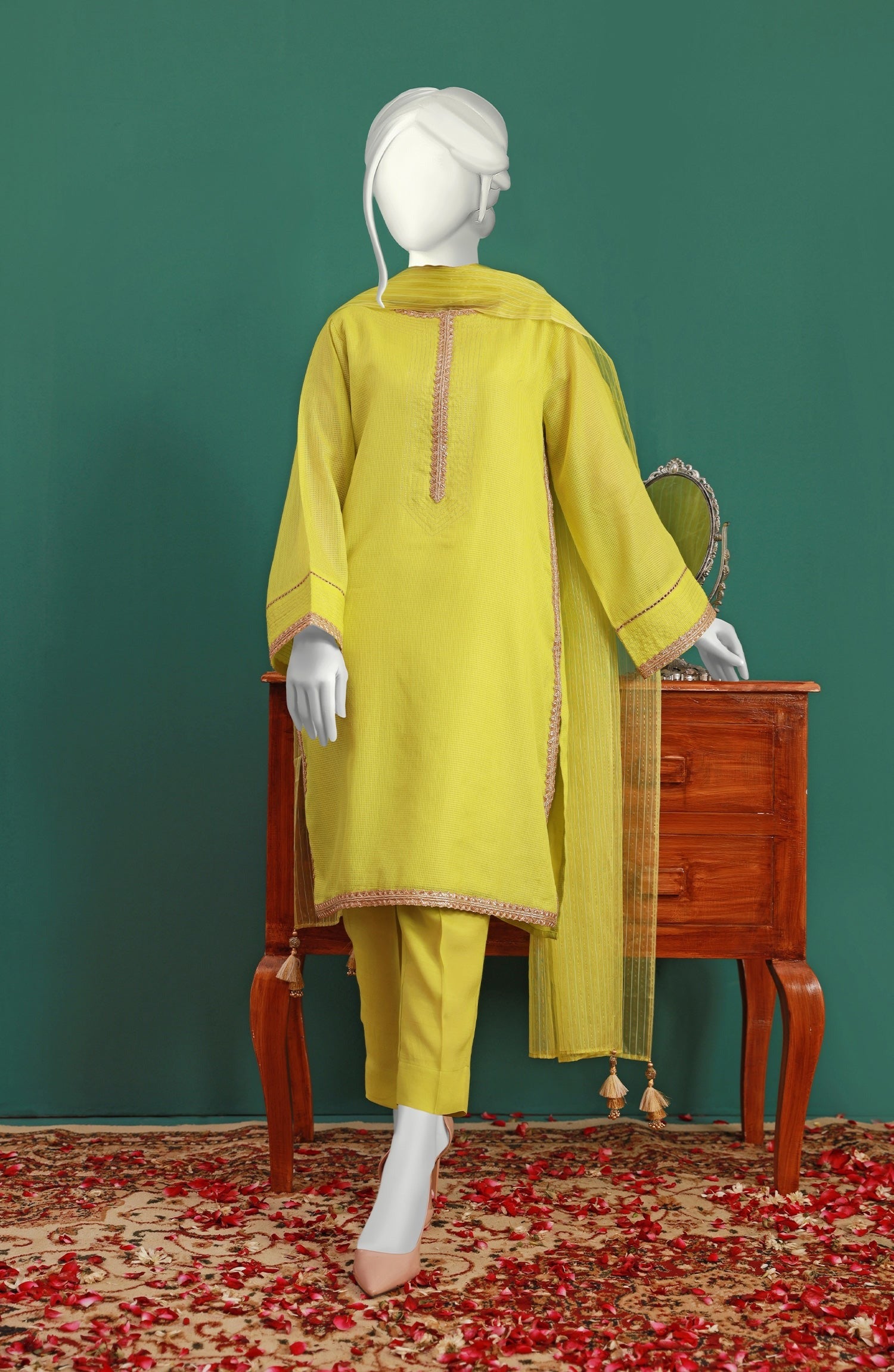 MTJ FESTIVE CYBER LIME STITCHED 3PC SUIT