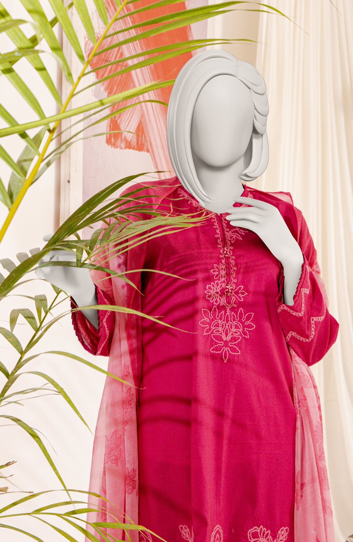 MTJ EMBROIDERED WOMEN STITCHED 3PC SUIT