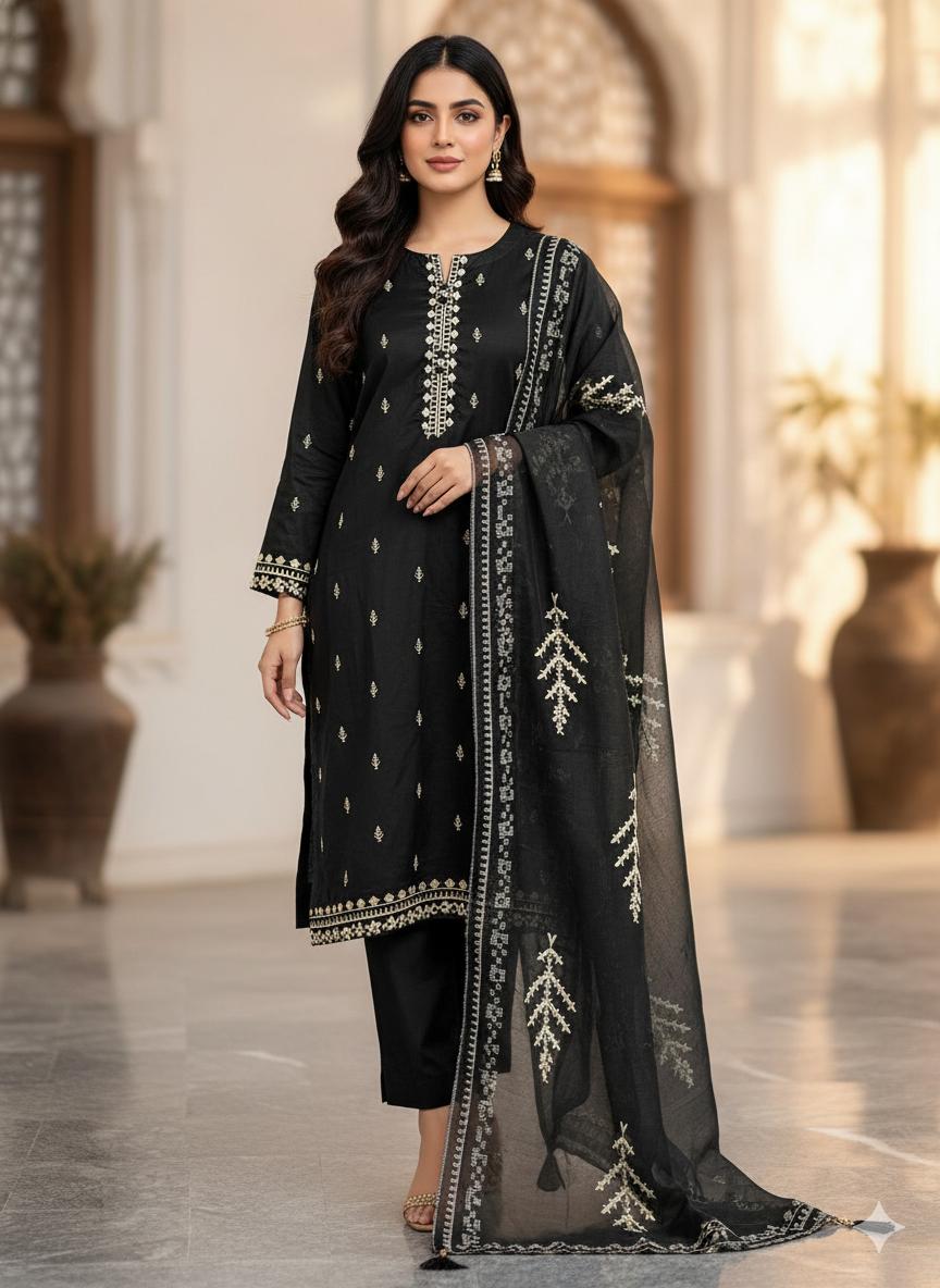 Khaadi 3-Piece Embroidered Suit