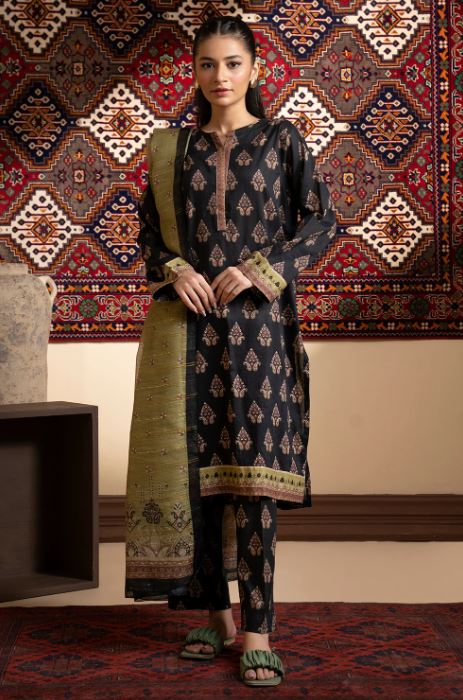 ZELLBURY KURTA TROUSER DUPATTA PRINTED-LAWN