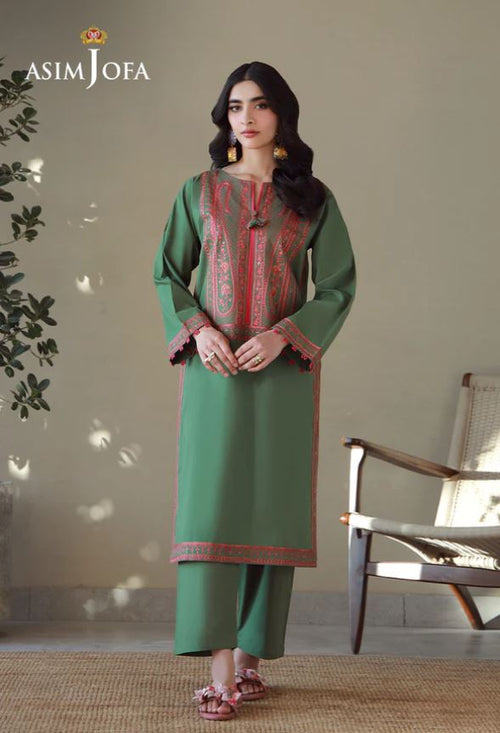 ASIM JOFA EMBROIDERED CAMBRIC STITCHED 2 PCS