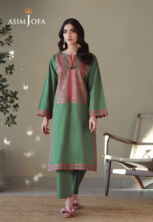 ASIM JOFA EMBROIDERED CAMBRIC STITCHED 2 PCS