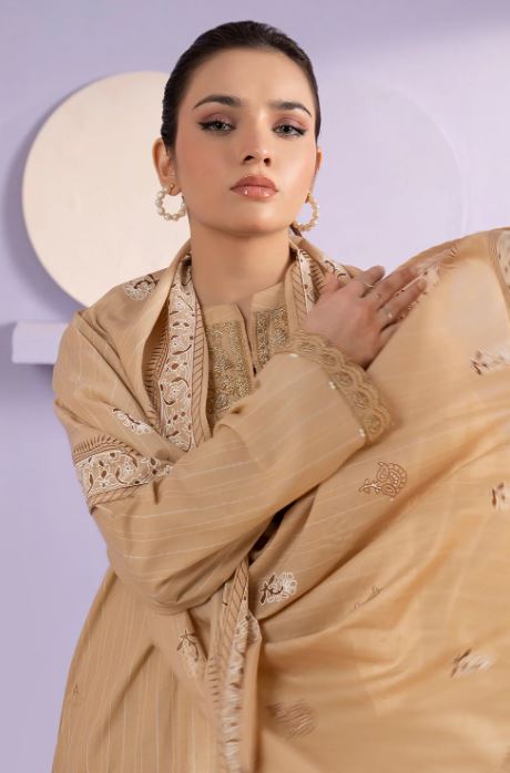 ZELLBURY EMBROIDERED KURTA DUPATTA TROUSER-LAWN