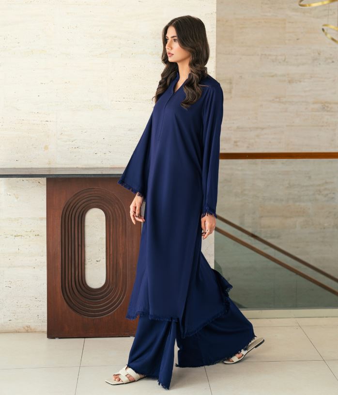 Navy-Blue Long Coord Set